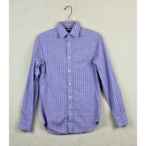 Gap Premium Mens Slim Fit Long Sleeve Button Shirt Size XS Blue Plaid